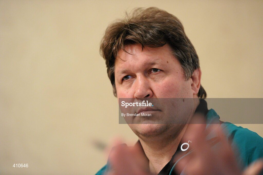 18 March 2010; Ireland forwards coach Gert Smal during a press conference ahead of their RBS Six Nations Rugby Championship game against Scotland on Saturday. Shelbourne Hotel, St Stephen's Green, Dublin. Picture credit: Brendan Moran / SPORTSFILE