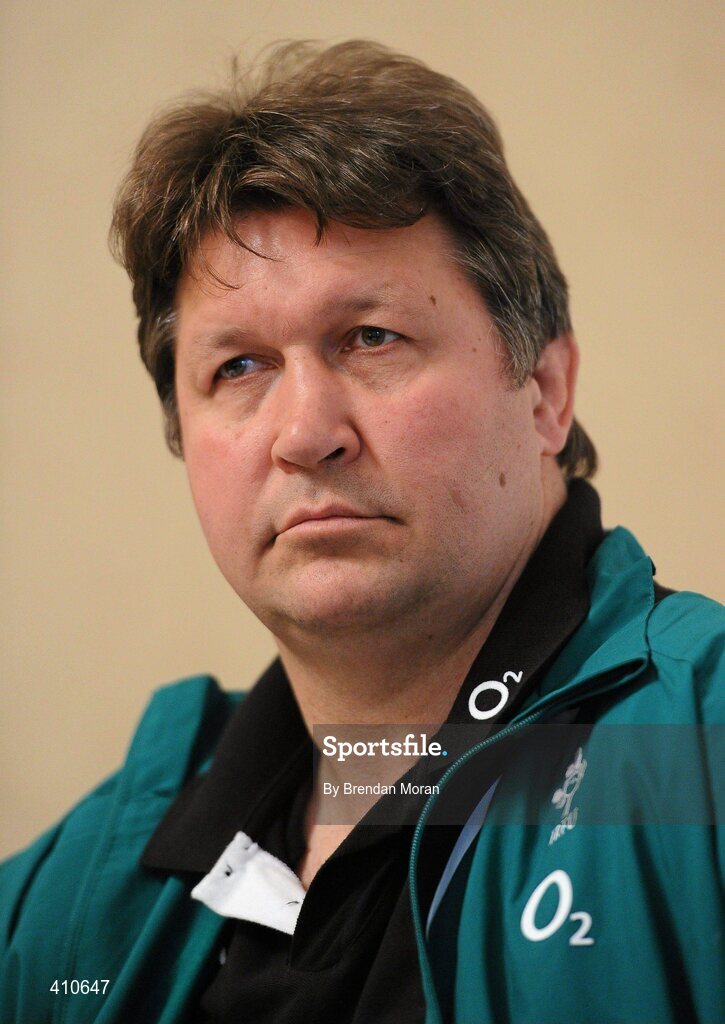 18 March 2010; Ireland forwards coach Gert Smal during a press conference ahead of their RBS Six Nations Rugby Championship game against Scotland on Saturday. Shelbourne Hotel, St Stephen's Green, Dublin. Picture credit: Brendan Moran / SPORTSFILE