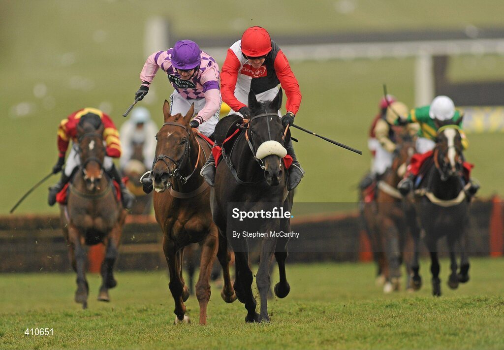 18 March 2010; Big Bucks, with Ruby Walsh up, centre, on their way to winning the Ladbrokes World Hurdle, from second place Time for Rupert, with William Kennedy up, pink and purple silks. Cheltenham Racing Festival - Thursday. Prestbury Park, Cheltenham, Gloucestershire, England. Picture credit: Stephen McCarthy / SPORTSFILE