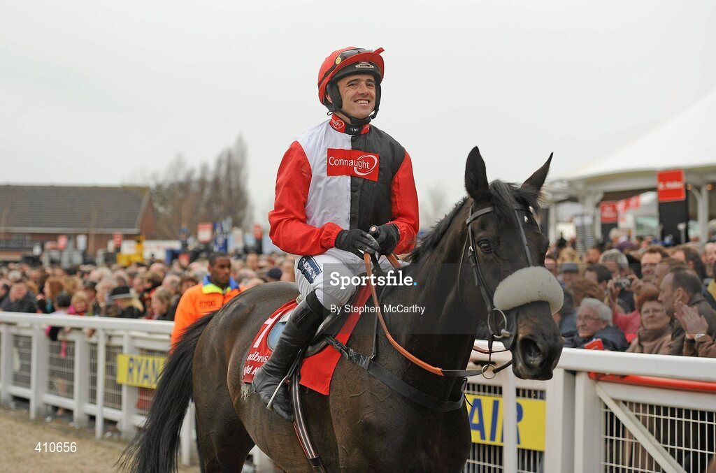 18 March 2010; Jockey Ruby Walsh celebrates after winning the Ladbrokes World Hurdle on Big Bucks. Cheltenham Racing Festival - Thursday. Prestbury Park, Cheltenham, Gloucestershire, England. Picture credit: Stephen McCarthy / SPORTSFILE