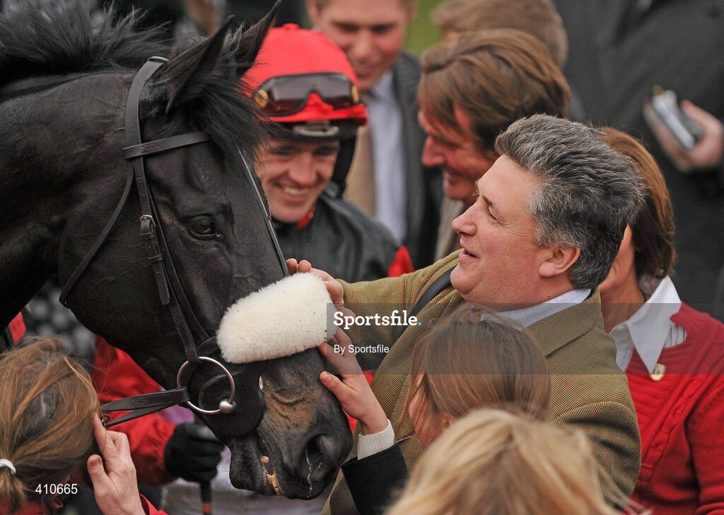 18 March 2010; Trainer of Big Buck's Paul Nicholls celebrates after victory in the Ladbrokes World Hurdle. Cheltenham Racing Festival - Thursday. Prestbury Park, Cheltenham, Gloucestershire, England. Photo by Sportsfile