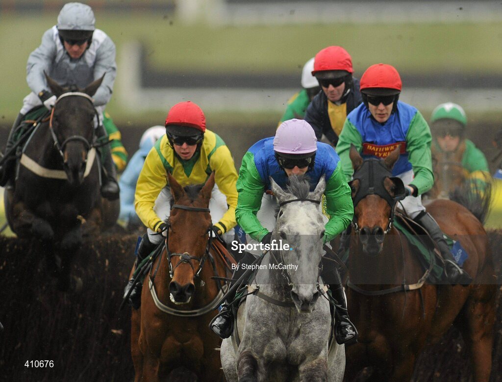 18 March 2010; Great Endeavour, with Danny Cook up, grey horse, on their way to winning the Byrne Group Plate. Cheltenham Racing Festival - Thursday. Prestbury Park, Cheltenham, Gloucestershire, England. Picture credit: Stephen McCarthy / SPORTSFILE