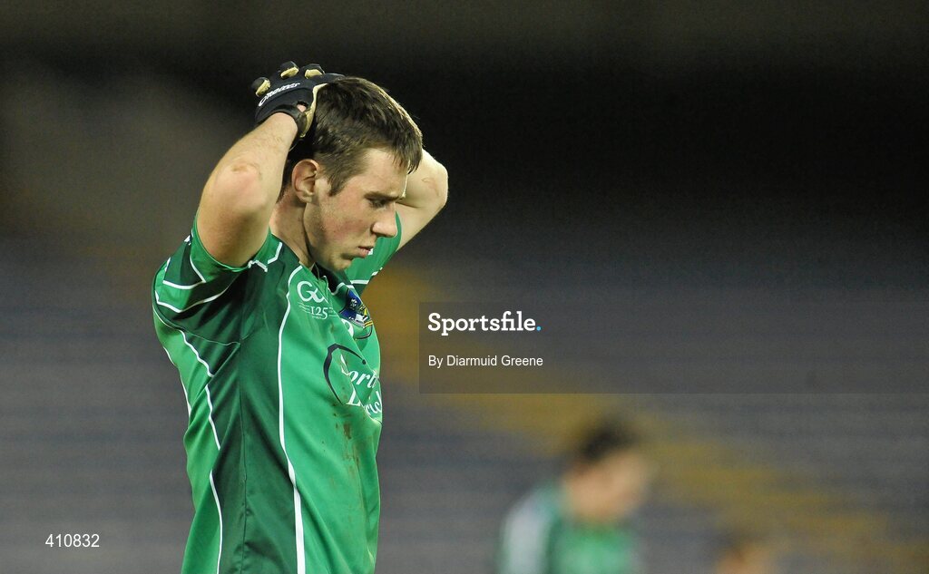 18 March 2010; A dejected John Browne, Limerick, at the final whistle. Cadbury Munster GAA Football Under 21 Championship Semi-Final, Tipperary v Limerick, Semple Stadium, Thurles, Co. Tipperary. Picture credit: Diarmuid Greene / SPORTSFILE