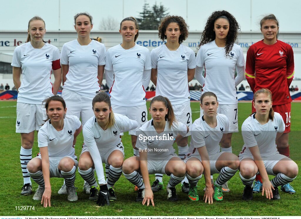 24 March 2016; The France team. UEFA Women's U17 Championship Qualifier Elite Round Group 3, Republic of Ireland v France. Henry Jeanne, Bayeux, France. Picture credit: Eóin Noonan / SPORTSFILE