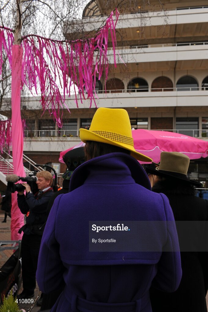 18 March 2010; A general view of the fashion at Ladies Day. Cheltenham Racing Festival - Thursday. Prestbury Park, Cheltenham, Gloucestershire, England. Photo by Sportsfile