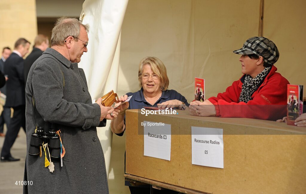 18 March 2010; A general view of racecards being sold at the course. Cheltenham Racing Festival - Thursday. Prestbury Park, Cheltenham, Gloucestershire, England. Photo by Sportsfile