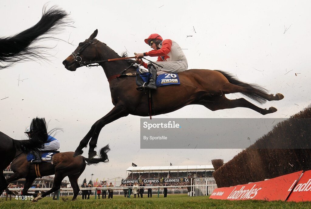18 March 2010; A general view of the runners and riders in the Jewson Novices' Handicap Chase. Cheltenham Racing Festival - Thursday. Prestbury Park, Cheltenham, Gloucestershire, England. Photo by Sportsfile
