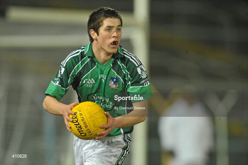 18 March 2010; Limerick captain John Riordan. Cadbury Munster GAA Football Under 21 Championship Semi-Final, Tipperary v Limerick, Semple Stadium, Thurles, Co. Tipperary. Picture credit: Diarmuid Greene / SPORTSFILE