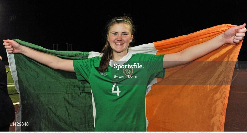 24 March 2016; Tara O'Gorman, Republic of Ireland after the game. UEFA Women's U17 Championship Qualifier Elite Round Group 3, Republic of Ireland v France. Henry Jeanne, Bayeux, France. Picture credit: Eóin Noonan / SPORTSFILE