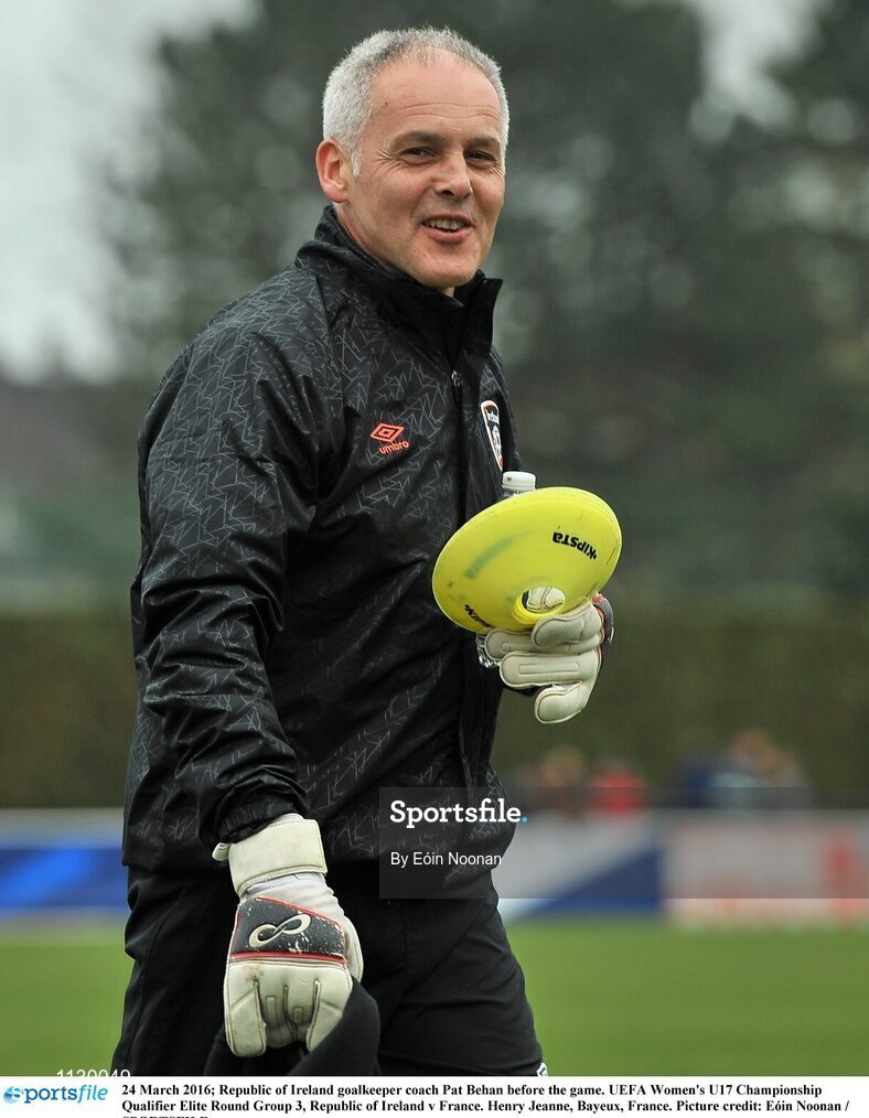 24 March 2016; Republic of Ireland goalkeeper coach Pat Behan before the game. UEFA Women's U17 Championship Qualifier Elite Round Group 3, Republic of Ireland v France. Henry Jeanne, Bayeux, France. Picture credit: Eóin Noonan / SPORTSFILE