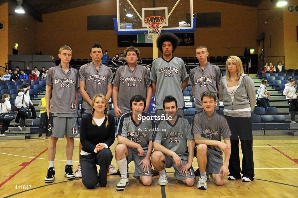 22 March 2010; The Carrigaline Community School team. U19B Boys - All-Ireland Schools League Finals 2010, Carrigaline Community School, Cork v Saint Eunans College, Letterkenny, National Basketball Arena, Tallaght, Dublin. Picture credit: David Maher / SPORTSFILE