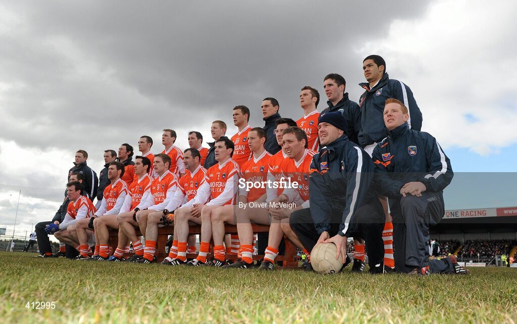 14 March 2010; The Armagh squad. Allianz GAA Football National League, Division 2, Round 4, Armagh v Kildare, St Oliver Plunkett Park, Crossmaglen, Co. Armagh. Picture credit: Oliver McVeigh / SPORTSFILE
