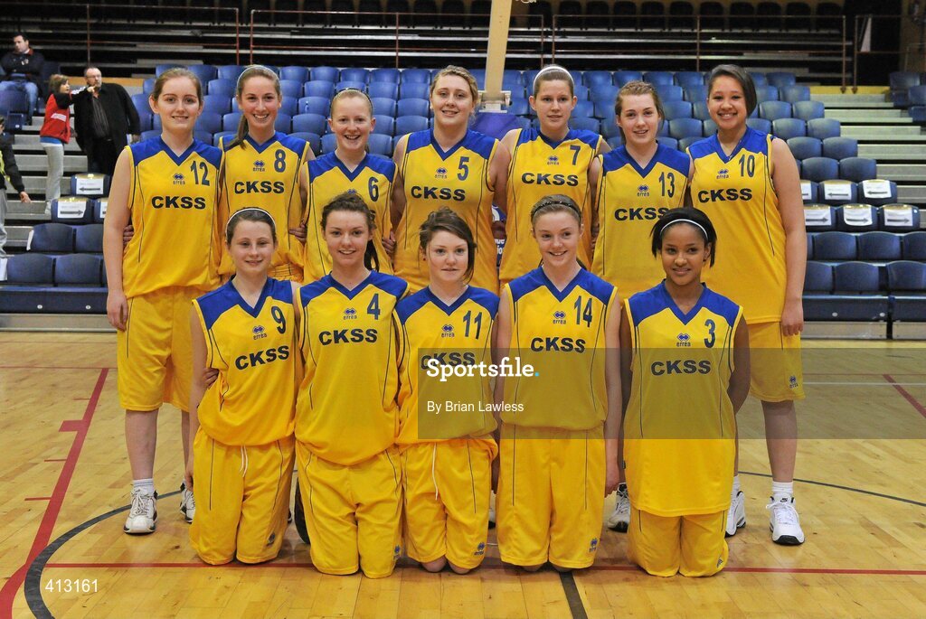 25 March 2010; The Christ King Secondary School team. U16C Girls - All-Ireland Schools League Finals 2010, Christ King Secondary School, Cork v St. Attractas Community School, Tubbercurry, Co. Sligo, National Basketball Arena, Tallaght, Dublin. Picture credit: Brian Lawless / SPORTSFILE