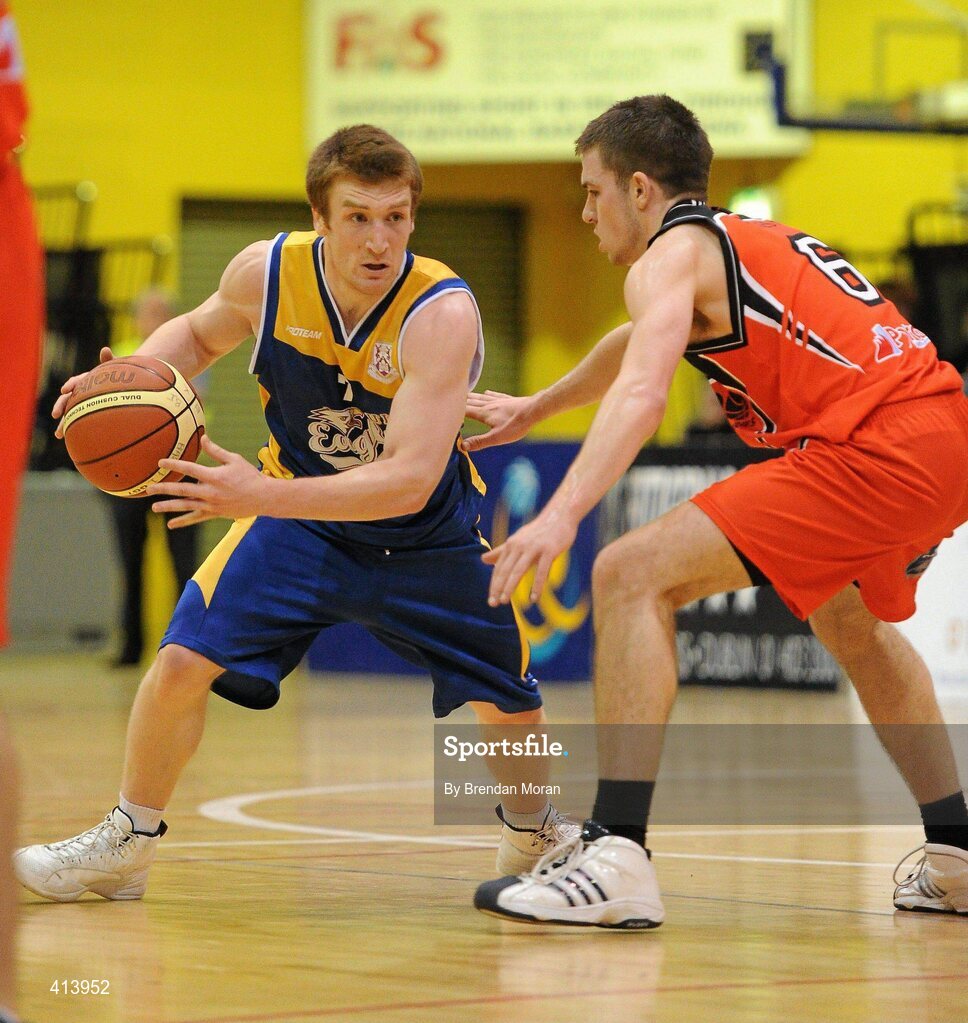 27 March 2010; Scott Kinevane, UL Eagles, in action against Keith Anderson, Killester. Nivea For Men’s Superleague Final, Killester v UL Eagles, National Basketball Arena, Tallaght, Dublin. Picture credit: Brendan Moran / SPORTSFILE