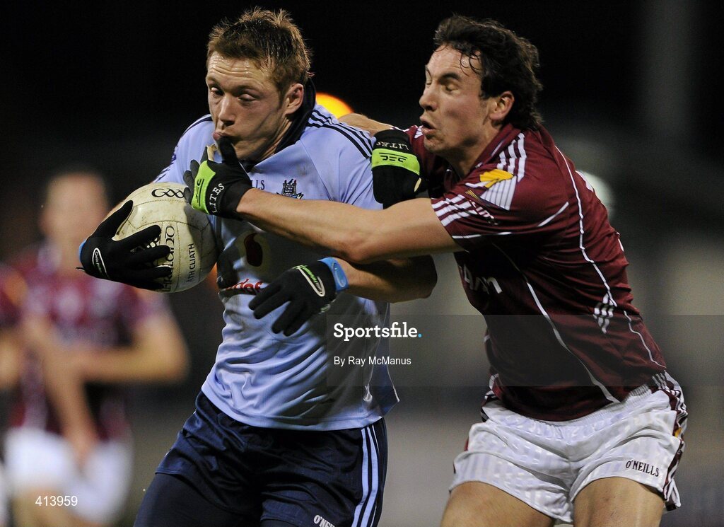 27 March 2010; Paul Flynn, Dublin, in action against Finian Hanley, Galway. Allianz GAA Football National League, Division 1, Round 6, Dublin v Galway, Parnell Park, Dublin. Picture credit: Ray McManus / SPORTSFILE