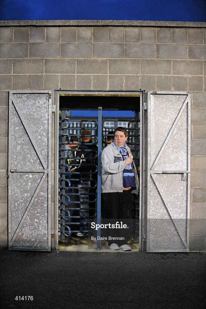 27 March 2010; A Dublin supporter makes his way through the turnstile before the game. Allianz GAA Football National League, Division 1, Round 6, Dublin v Galway, Parnell Park, Dublin. Picture credit: Daire Brennan / SPORTSFILE