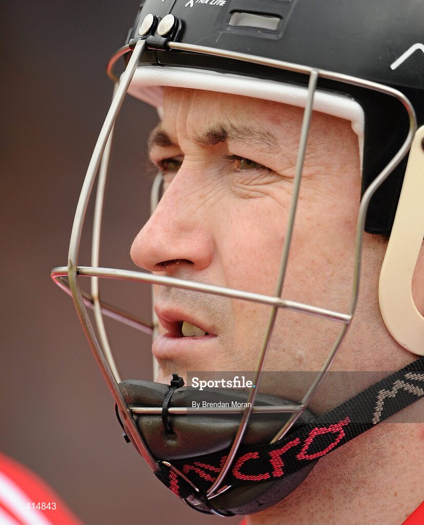 14 March 2010; Cork goalkeeper Donal Og Cusack wears a helmet with a faceguard during the team photograph before the game. Allianz GAA Hurling National League, Division 1, Round 3, Cork v Kilkenny, Pairc Ui Chaoimh, Cork. Picture credit: Brendan Moran / SPORTSFILE
