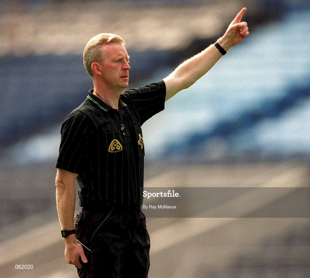 5 May 2001; Referee Pat Aherne during the All-Ireland Colleges Senior 'A' Hurling Final match between Gort Community School and St Colman's at Croke Park in Dublin. Photo by Ray McManus/Sportsfile