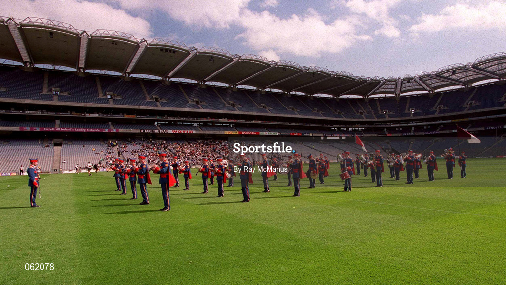 5 May 2001; The Artane Boys Band playing at Croke Park ahead of the All-Ireland Colleges Senior 'A' Hurling Final match between Gort Community School and St Colman's at Croke Park in Dublin. Photo by Ray McManus/Sportsfile