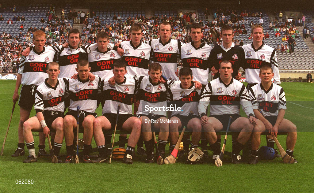 5 May 2001; Gort Community School Hurling team portrait ahead of the All-Ireland Colleges Senior 'A' Hurling Final match between Gort Community School and St Colman's at Croke Park in Dublin. Photo by Ray McManus/Sportsfile