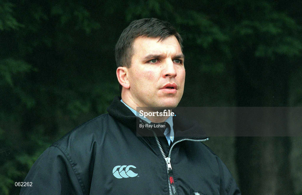 21 April 2001; Ballymena coach Andre Bester during the AIB All-Ireland League Division 1 match between St Mary's College and Ballymena at Templeville Road in Dublin. Photo by Ray Lohan/Sportsfile