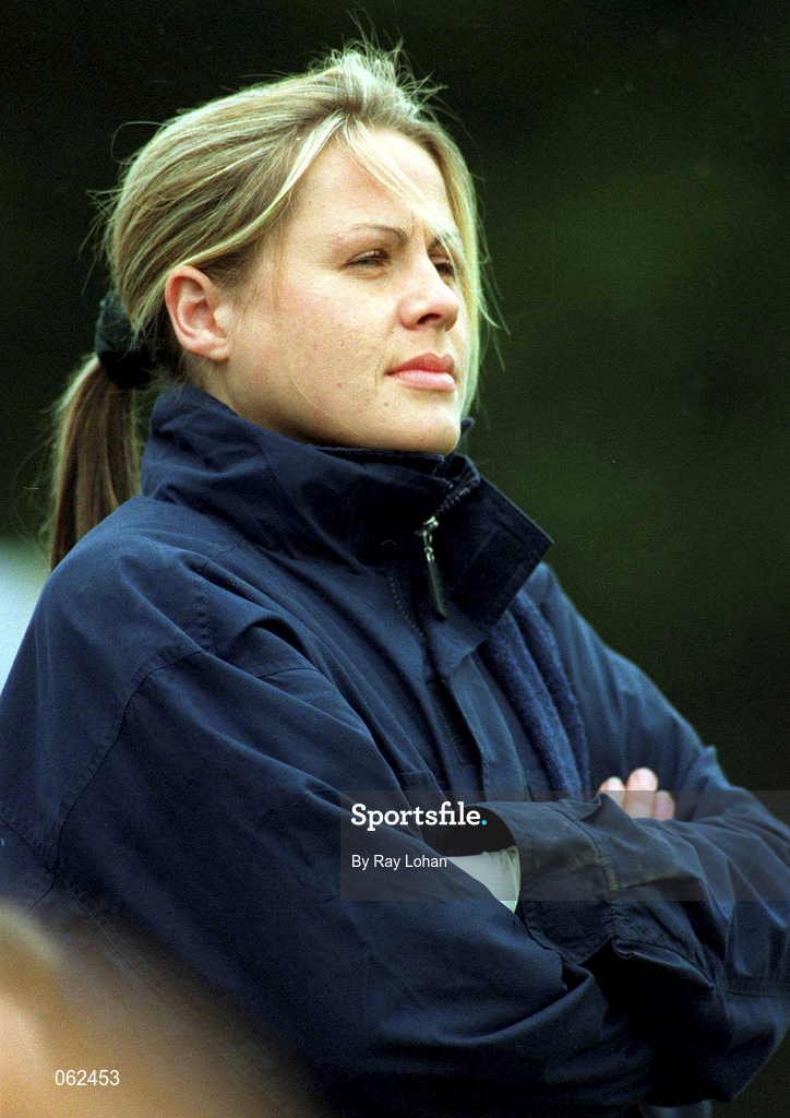 21 April 2001; Cathy Tyndall, St Mary's Physiotherapist, during the AIB All-Ireland League Division 1 match between St Mary's College and Ballymena at Templeville Road in Dublin. Photo by Ray Lohan/Sportsfile