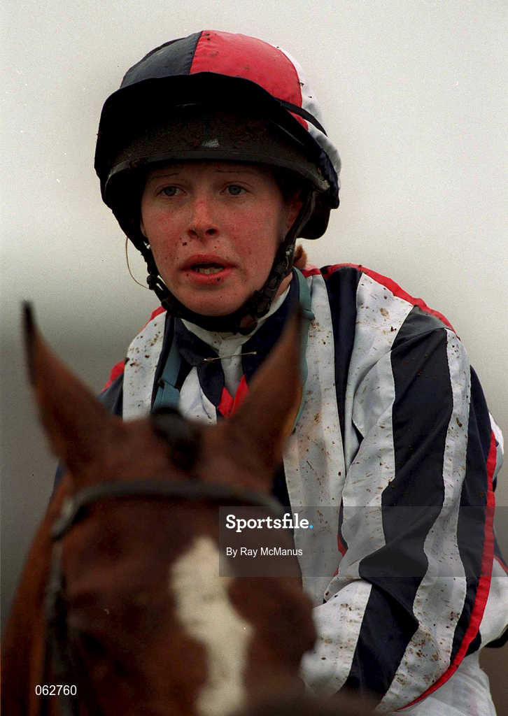 21 April 2001; Jockey Ms Victoria Hughes at The Curragh Racecourse in Kildare. Photo by Ray McManus/Sportsfile