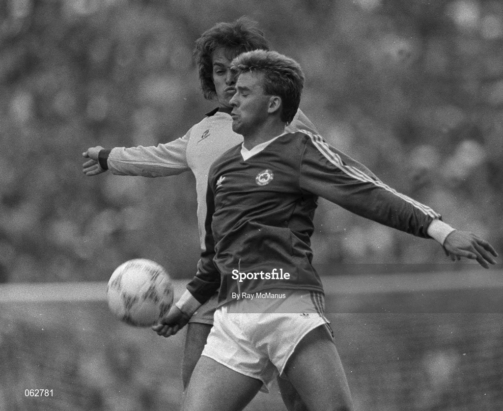 23 May 1987; John Byrne of Republic of Ireland during an international friendly match against Brazil at Lansdowne Road in Dublin. Photo by Ray McManus/Sportsfile