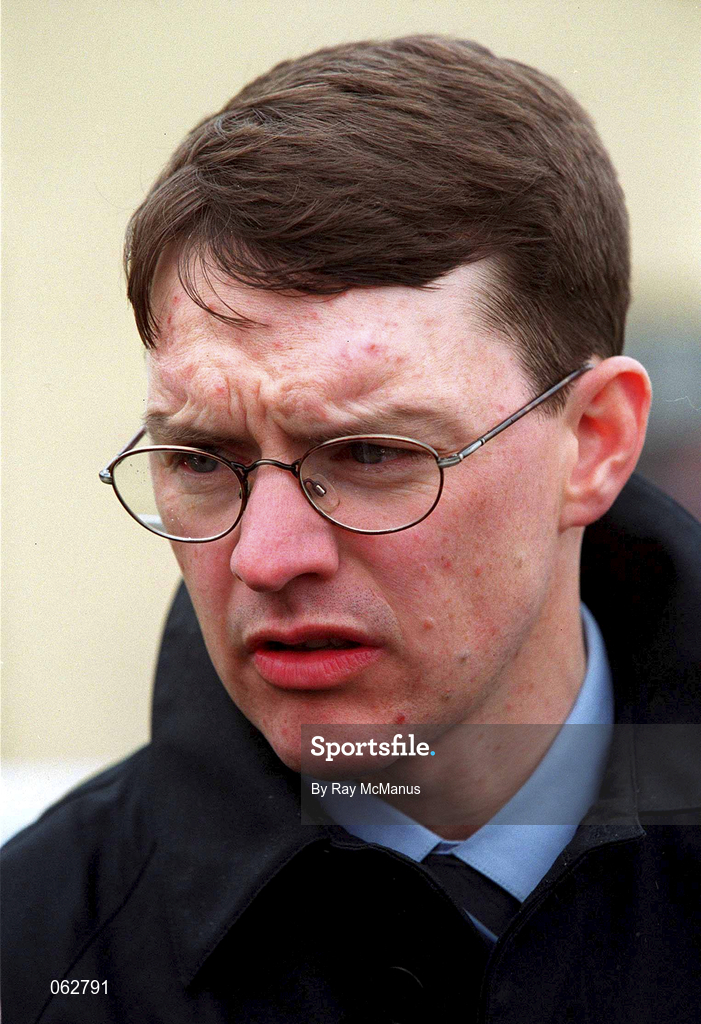 21 April 2001; Trainer Aidan O'Brien ahead of racing at The Curragh Racecourse in Kildare. Photo by Ray McManus/Sportsfile