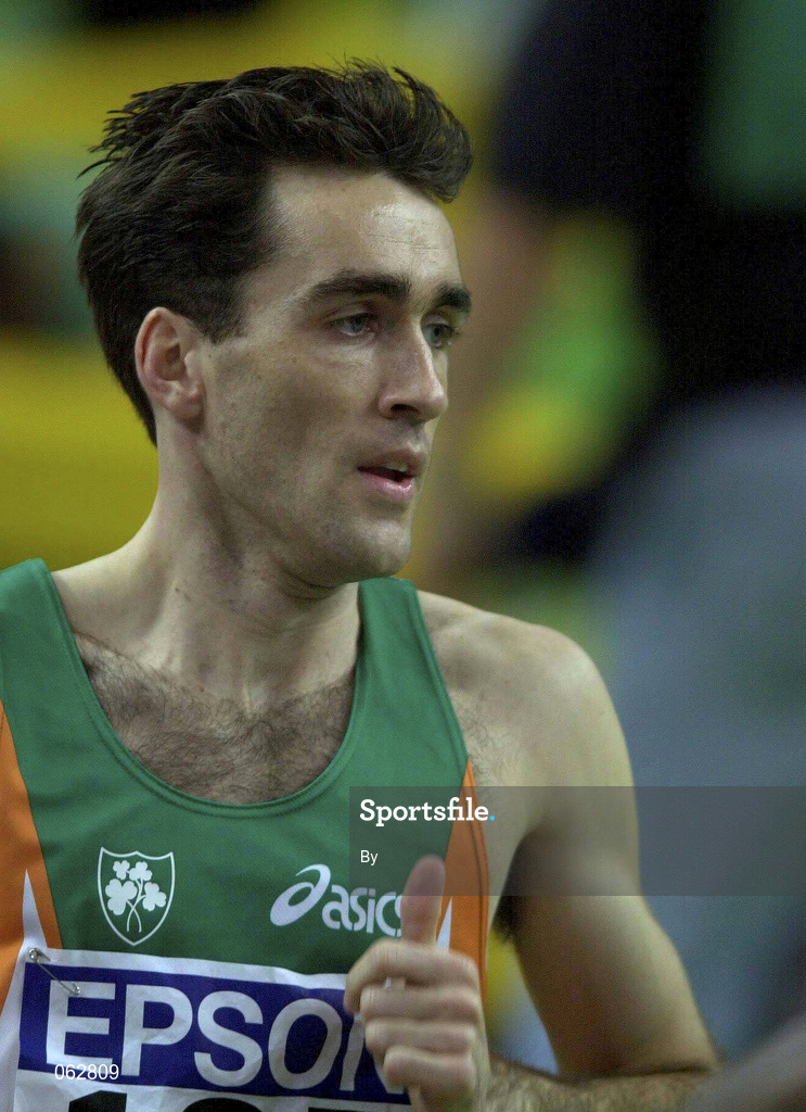 11 March 2001; Mark Carroll, Ireland. World Indoor Athletics Championships, Athletic Pavillion, Lisbon, Portugal. Picture credit; Brendan Moran/SPORTSFILE *(EDI)*