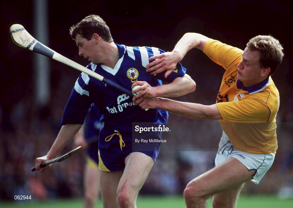 4 July 1993; John Moroney of Clare in action against Anthony Crosse of Tipperary during the Munster Senior Hurling Championship Final match between Clare and Tipperary at the Gaelic Grounds in Limerick. Photo by Ray McManus/Sportsfile