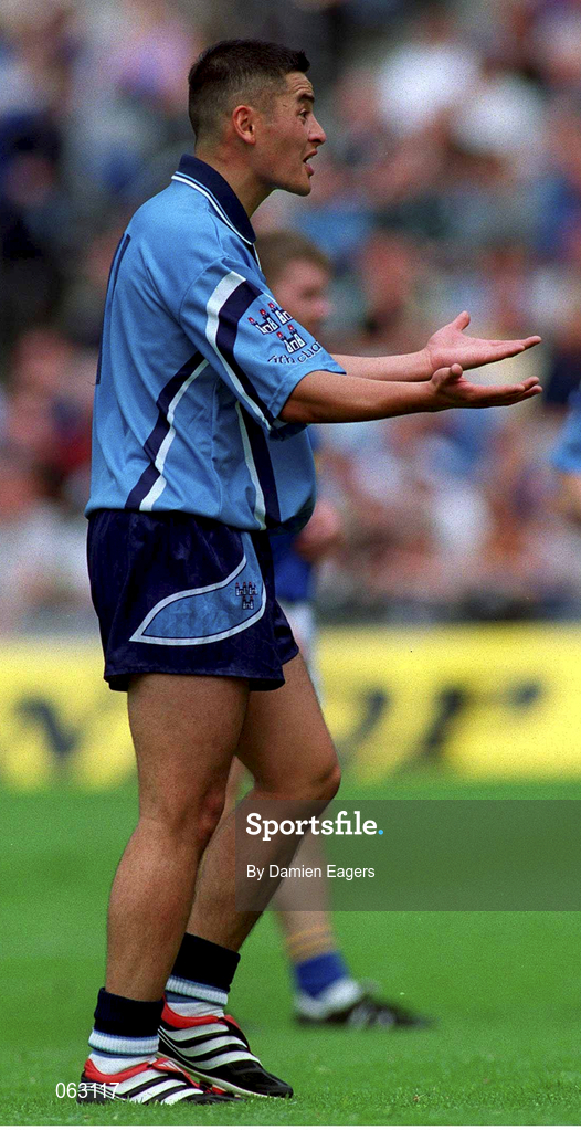 27 May 2001; Jason Sherlock of Dublin during the Bank of Ireland Leinster Senior Football Championship Quarter-Final match between Dublin and Longford at Croke Park in Dublin. Photo by Damien Eagers/Sportsfile