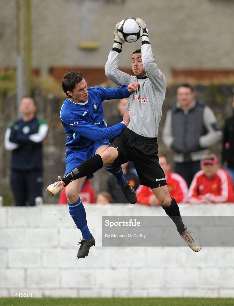 2 April 2010; Mark McNulty, Cork City Foras Co-op, in action against John Tierney, Limerick. Airtricity League, First Division, Limerick v Cork City Foras Co-op, Jackman Park, Limerick. Picture credit: Stephen McCarthy / SPORTSFILE