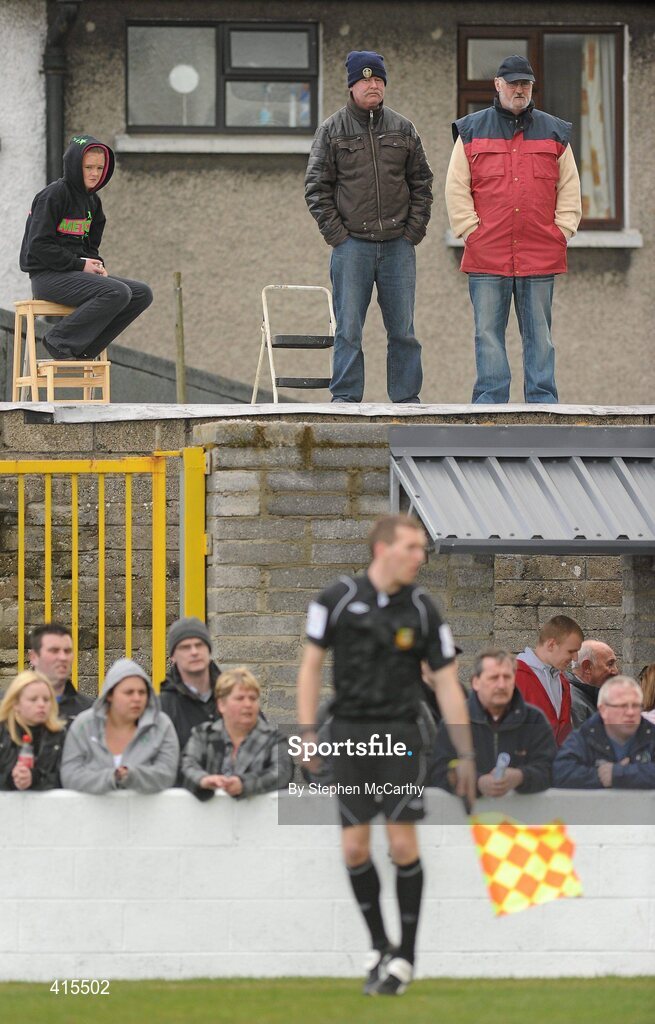 2 April 2010; Supporters watch on during the game. Airtricity League, First Division, Limerick v Cork City Foras Co-op, Jackman Park, Limerick. Picture credit: Stephen McCarthy / SPORTSFILE