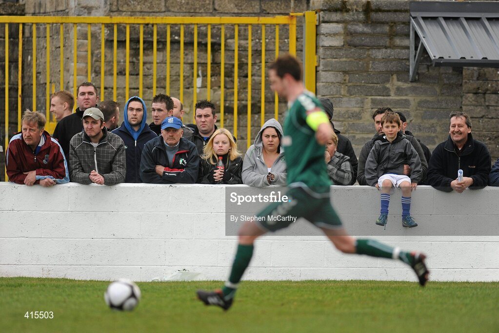 2 April 2010; Supporters watch on during the game. Airtricity League, First Division, Limerick v Cork City Foras Co-op, Jackman Park, Limerick. Picture credit: Stephen McCarthy / SPORTSFILE