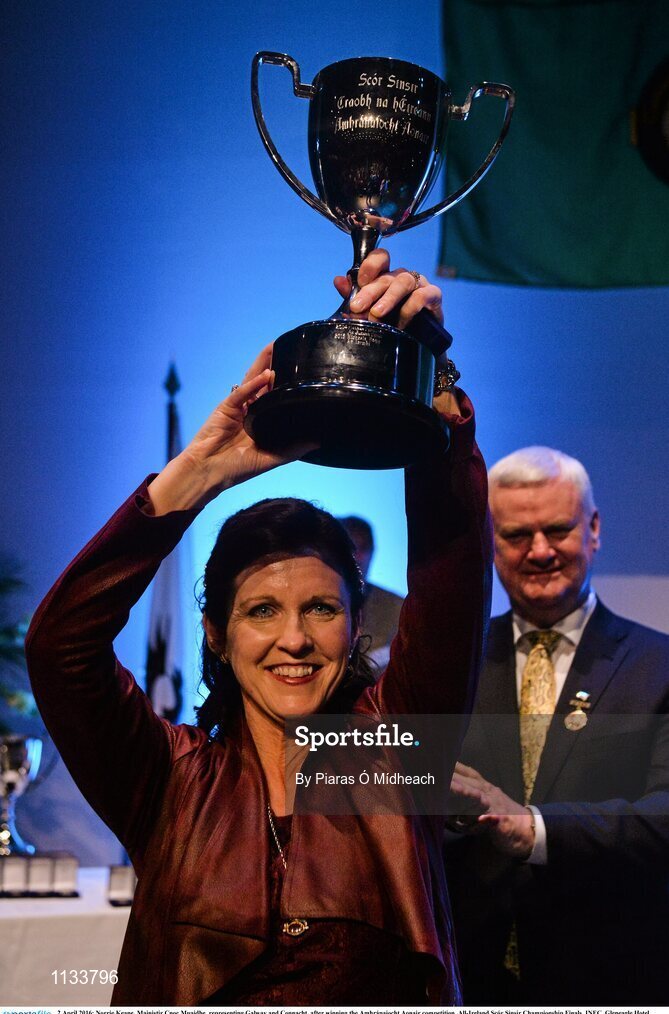 2 April 2016; Norrie Keane, Mainistir Cnoc Muaidhe, representing Galway and Connacht, after winning the Amhránaiocht Aonair competition. All-Ireland Scór Sinsir Championship Finals. INEC, Gleneagle Hotel, Killarney, Co. Kerry. Picture credit: Piaras Ó Mídheach / SPORTSFILE