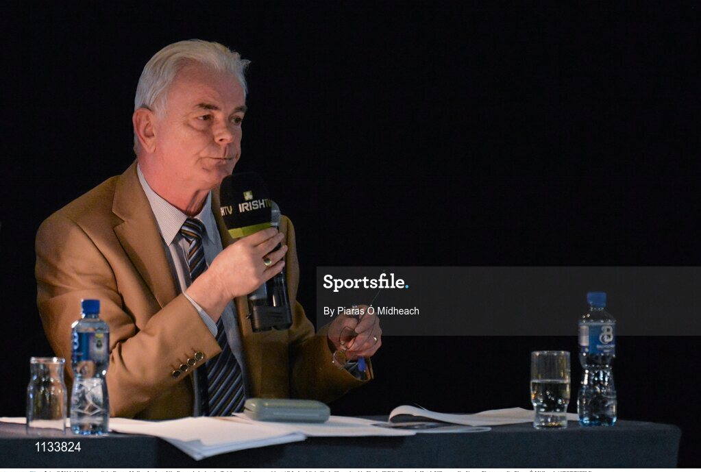 2 April 2016; Máistir na gCeist Fergus McGee, Loch an Iúir, Donegal, during the Tráth na gCeist competition. All-Ireland Scór Sinsir Championship Finals. INEC, Gleneagle Hotel, Killarney, Co. Kerry. Picture credit: Piaras Ó Mídheach / SPORTSFILE