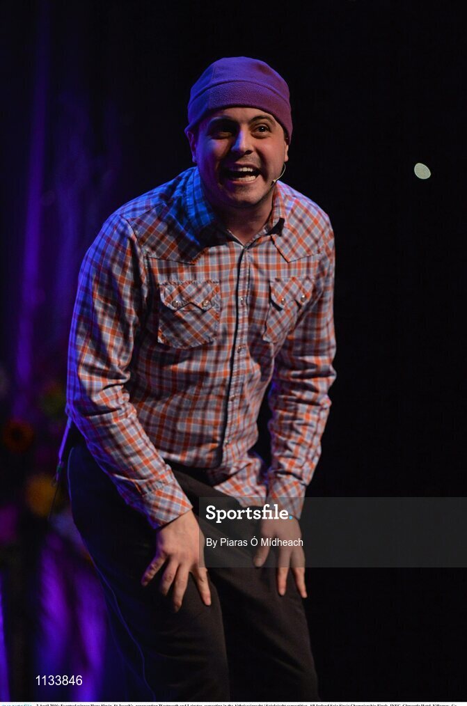 2 April 2016; Eventual winner Hugo Slevin, St Joseph's, representing Westmeath and Leinster, competing in the Aithriseoireacht / Scéalaíocht competition. All-Ireland Scór Sinsir Championship Finals. INEC, Gleneagle Hotel, Killarney, Co. Kerry. Picture credit: Piaras Ó Mídheach / SPORTSFILE
