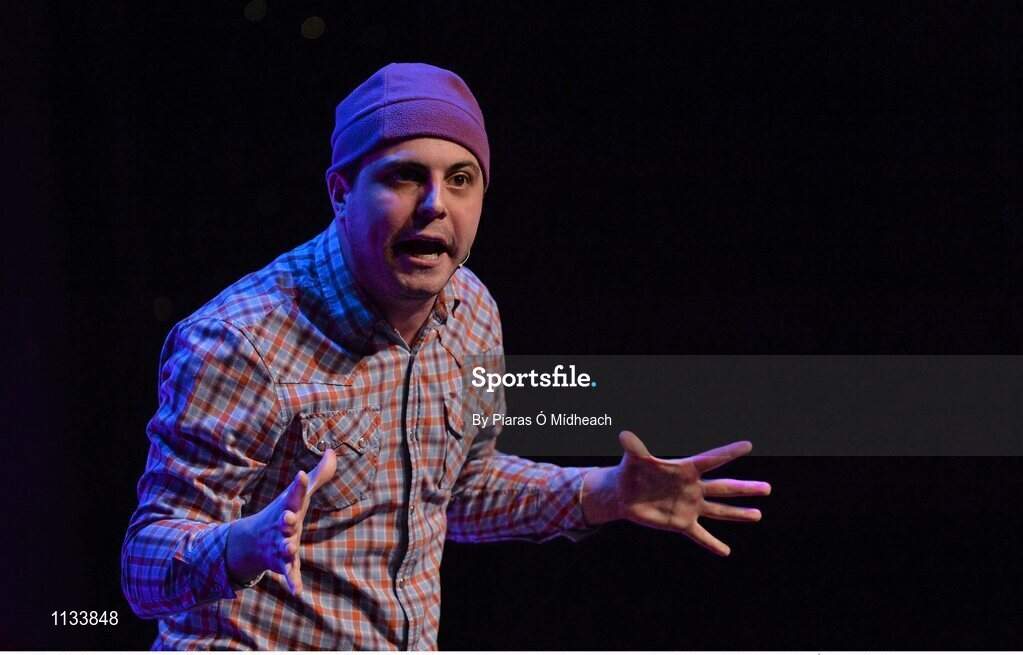2 April 2016; Eventual winner Hugo Slevin, St Joseph's, representing Westmeath and Leinster, competing in the Aithriseoireacht / Scéalaíocht competition. All-Ireland Scór Sinsir Championship Finals. INEC, Gleneagle Hotel, Killarney, Co. Kerry. Picture credit: Piaras Ó Mídheach / SPORTSFILE