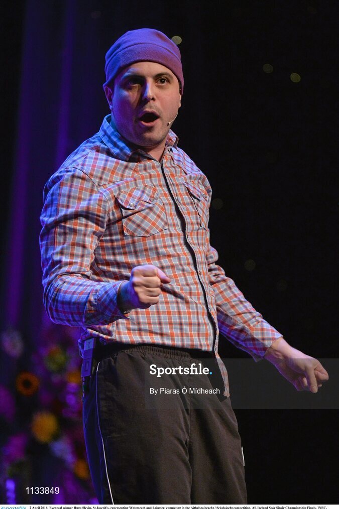 2 April 2016; Eventual winner Hugo Slevin, St Joseph's, representing Westmeath and Leinster, competing in the Aithriseoireacht / Scéalaíocht competition. All-Ireland Scór Sinsir Championship Finals. INEC, Gleneagle Hotel, Killarney, Co. Kerry. Picture credit: Piaras Ó Mídheach / SPORTSFILE