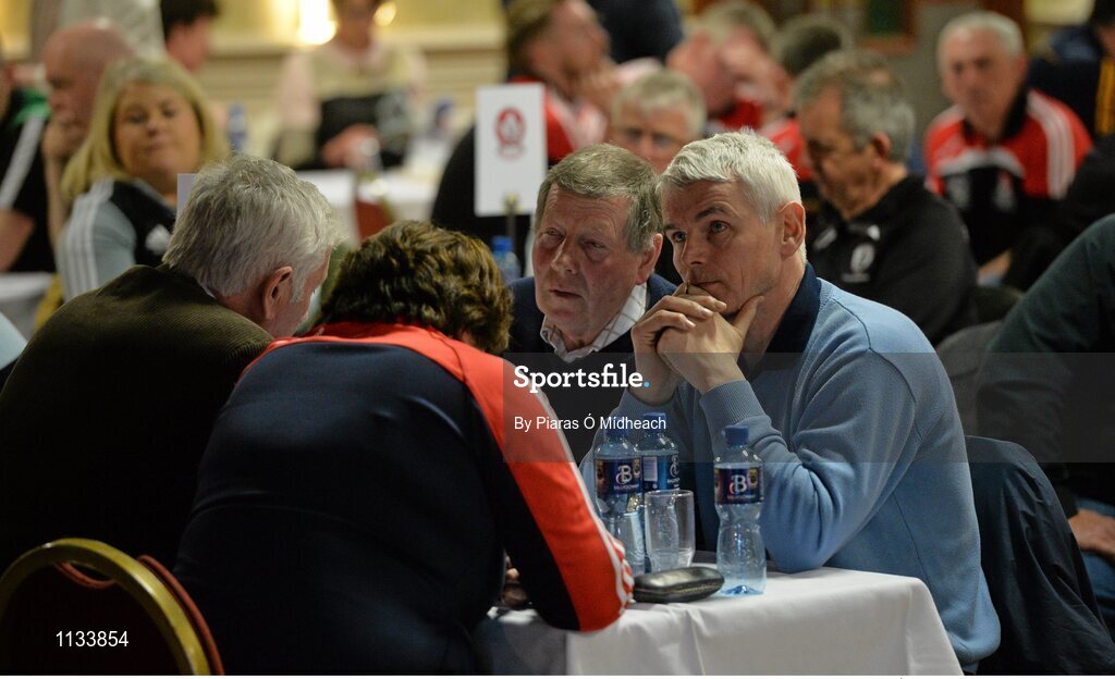 2 April 2016; The Cornafean team of Michael Dinneny Martin, Maguire, Rita Martin and Brian Doyle, representing Cavan and Ulster in the Tráth na gCeist competition. All-Ireland Scór Sinsir Championship Finals. INEC, Gleneagle Hotel, Killarney, Co. Kerry. Picture credit: Piaras Ó Mídheach / SPORTSFILE