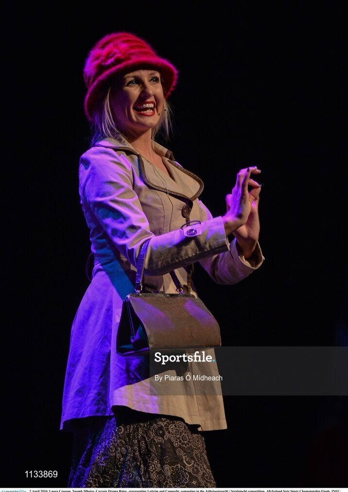 2 April 2016; Laura Crossan, Naomh Mhuire, Carraig Droma Rúisc, representing Leitrim and Connacht, competing in the Aithriseoireacht / Scéalaíocht competition. All-Ireland Scór Sinsir Championship Finals. INEC, Gleneagle Hotel, Killarney, Co. Kerry. Picture credit: Piaras Ó Mídheach / SPORTSFILE
