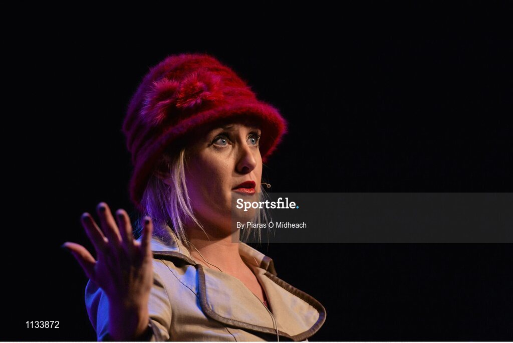 2 April 2016; Laura Crossan, Naomh Mhuire, Carraig Droma Rúisc, representing Leitrim and Connacht, competing in the Aithriseoireacht / Scéalaíocht competition. All-Ireland Scór Sinsir Championship Finals. INEC, Gleneagle Hotel, Killarney, Co. Kerry. Picture credit: Piaras Ó Mídheach / SPORTSFILE