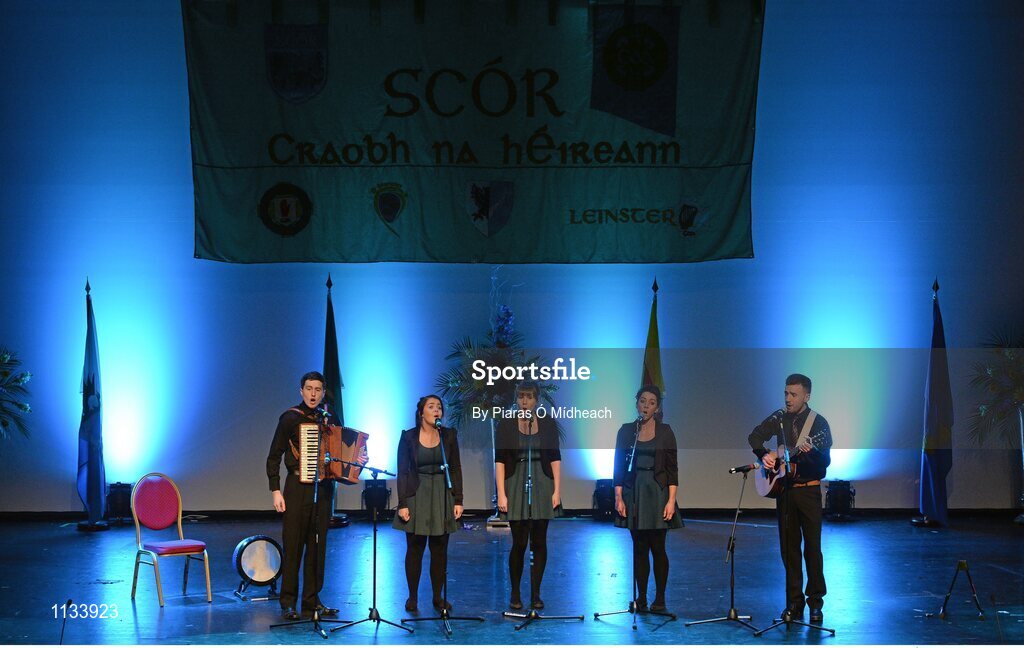 2 April 2016; The Carbery Rangers team of, Seán O’Regan, Ciara O’Gorman, Clare O’Regan, Sinéad O’Regan, Danny Collins, representing Cork and Munster, competing in the Bailéad Ghrúpa competition. All-Ireland Scór Sinsir Championship Finals. INEC, Gleneagle Hotel, Killarney, Co. Kerry. Picture credit: Piaras Ó Mídheach / SPORTSFILE