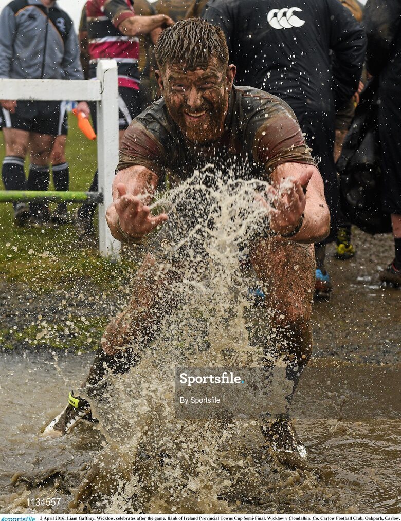 3 April 2016; Liam Gaffney, Wicklow, celebrates after the game. Bank of Ireland Provincial Towns Cup Semi-Final, Wicklow v Clondalkin. Co. Carlow Football Club, Oakpark, Carlow. Photo by Sportsfile
