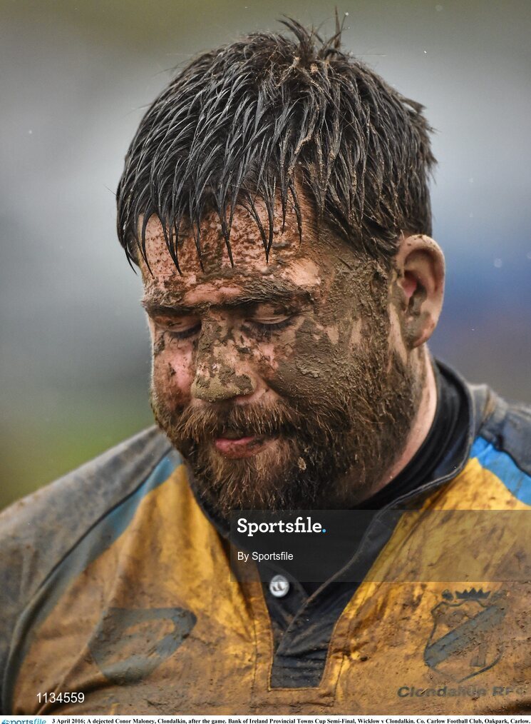 3 April 2016; A dejected Conor Maloney, Clondalkin, after the game. Bank of Ireland Provincial Towns Cup Semi-Final, Wicklow v Clondalkin. Co. Carlow Football Club, Oakpark, Carlow. Photo by Sportsfile