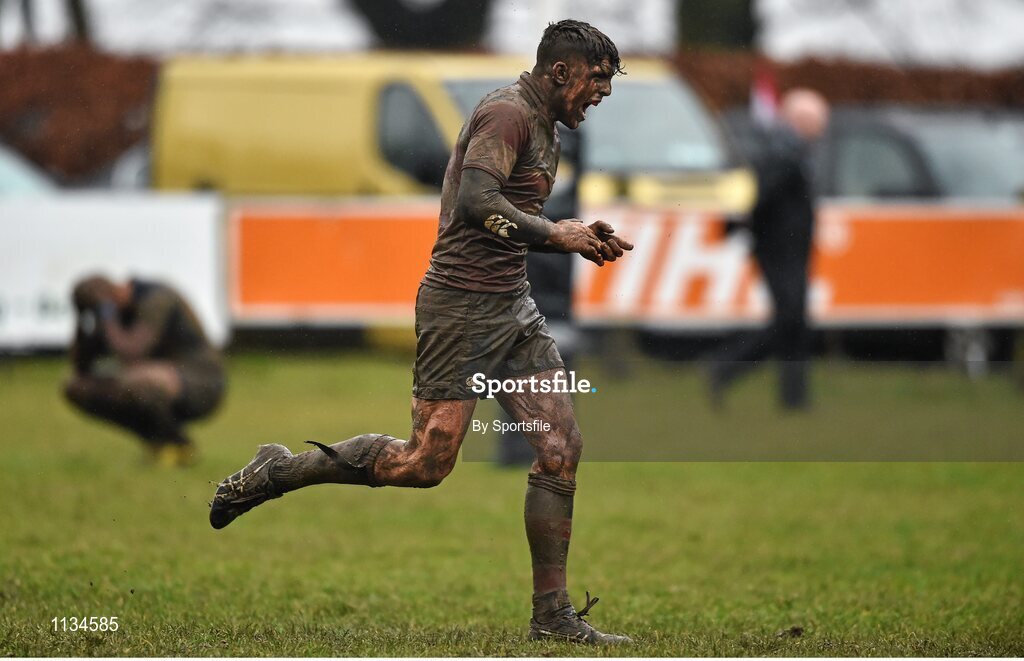 3 April 2016; Andrew Doyle, Wicklow, celebrates at the final whistle. Bank of Ireland Provincial Towns Cup Semi-Final, Wicklow v Clondalkin. Co. Carlow Football Club, Oakpark, Carlow. Photo by Sportsfile