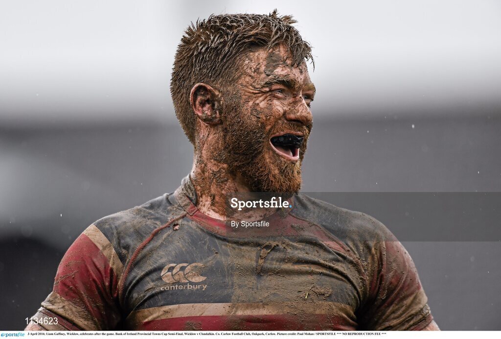 3 April 2016; Liam Gaffney, Wicklow, celebrates after the game. Bank of Ireland Provincial Towns Cup Semi-Final, Wicklow v Clondalkin. Co. Carlow Football Club, Oakpark, Carlow. Photo by Sportsfile