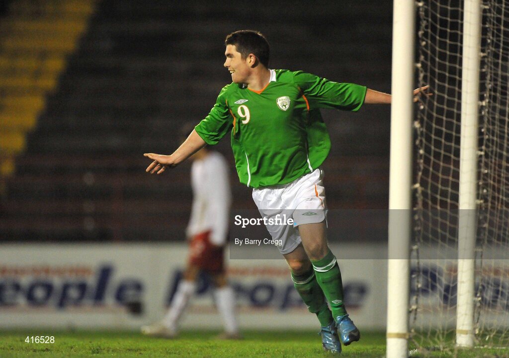 6 April 2010; Ronan Murray, Republic of Ireland, celebrates after scoring against Poland. U19 Friendly, Republic of Ireland v Poland, Tolka Park, Dublin. Picture credit: Barry Cregg / SPORTSFILE