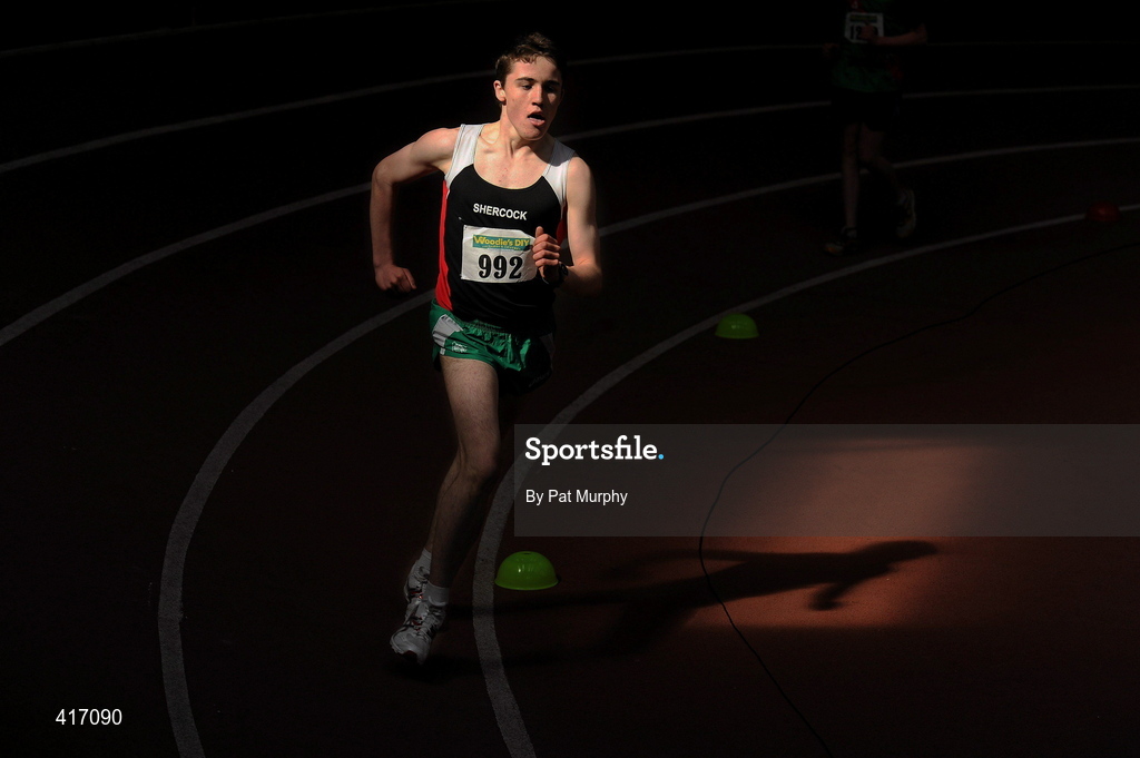 10 April 2010; James Treanor from Shercock AC on his way to winning the U18 Boys 1500m Walk. Woodie's DIY Juvenile Indoor Championships, Nenagh Indoor Arena, Nenagh, Co. Tipperary. Picture credit: Pat Murphy / SPORTSFILE